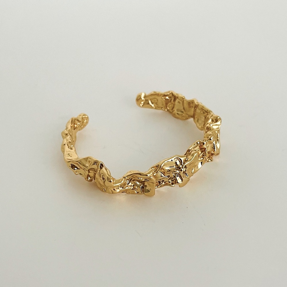 NEW Amber Sceats Cuff Crushed Gold-Plated Brass* - Picture 4 of 12